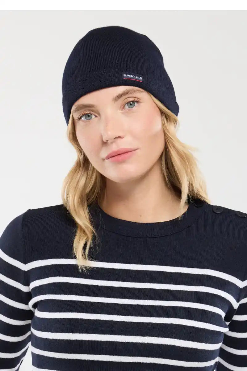 Bonnet-uni-Lannion-laine-marine