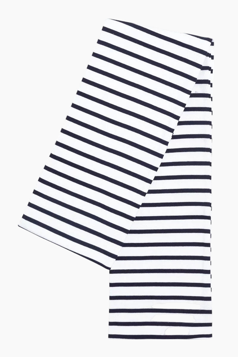 Echarpe-rayee-Pagaie-coton-epais-blanc-navire