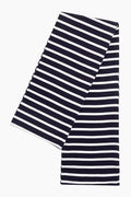 Echarpe-rayee-Pagaie-coton-epais-navy-blanc
