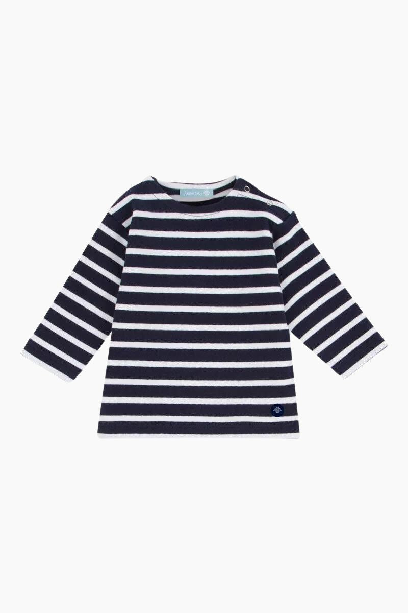 Marinière "Loctudy" Baby en Coton Epais navire blanc