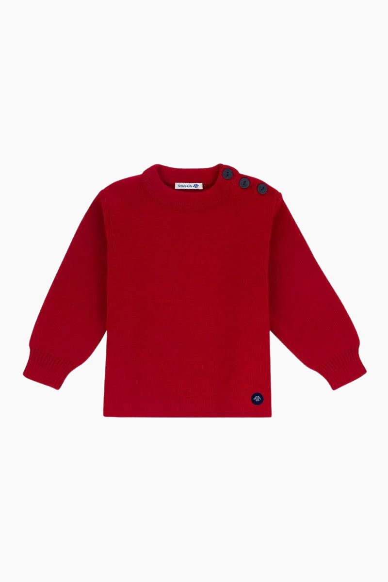 Pull Marin Uni "Fouesnant" Kids en Laine et Acrylique braise